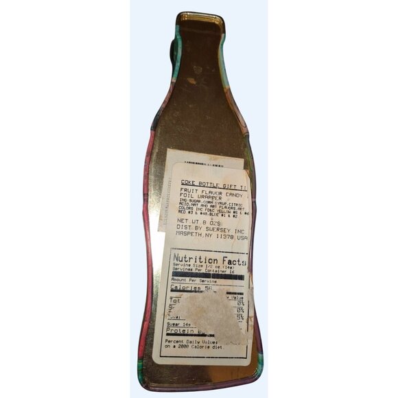 Vintage Coca-Cola Tin Bottle Shaped Fruit Flavored Candy Container Collectible - Picture 3 of 7